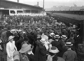 Passengers on a train platform