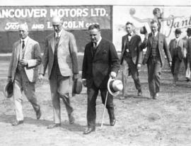 [Mayor L.D. Taylor and the Hon. Thomas Dufferin Pattullo (Premier) at the opening of baseball sea...