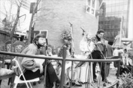 Musical performance in front of Castle Vancouver