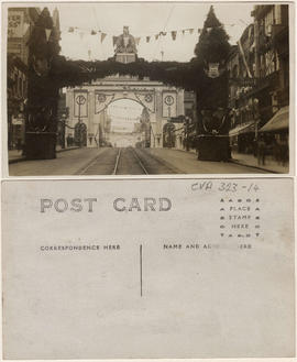 Great Northern Railway arch on Hastings Street at Hamilton for the Duke of Connaught's visit