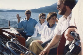 Group on boat cruise in the Burrard Inlet