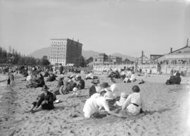 English Bay [view from beach looking north-west along beach]