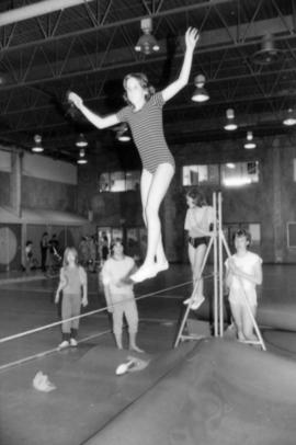 Tightrope routine rehearsal