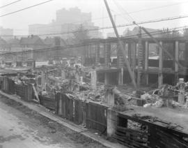 [Building under construction at corner of Dunsmuir St. & Burrard St., Vancouver]