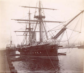 [British warship at dock in Vancouver]