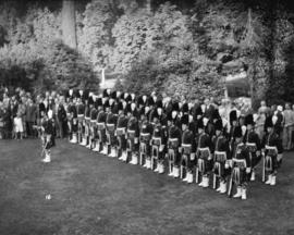 Parade and reception for Lt. Col. R.M. Blair, Commanding Officer 72nd Seaforth Highlanders, upon ...