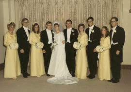 Lynn and David Hamber with their wedding party