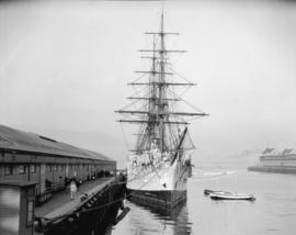 Chilean training ship [at C.P.R. pier] [General Baquedano]