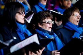 New Day 33 Choir sings at Les Escoumins, Quebec's Community Celebration.