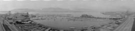 [View of waterfront showing Hastings sawmill, Heatley Avenue Wharf and Paterson Boiler Works]