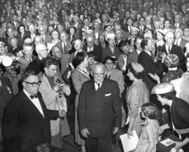 [The Right Honourable Louis St. Laurent and The Honourable Ralph Campney at a Liberal Party conve...