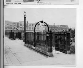 [Entrances to the underground comfort stations on Howe Street near Robson Street]