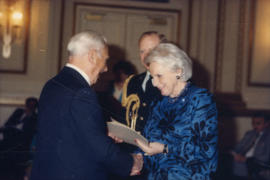 Jeanne Sauvé presents award to recipient