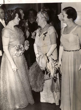 Mrs. E.W. Hamber, Mrs. W.C. Nichol, and Ms. Ruth MacLean at State Ball in Victoria