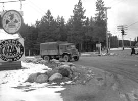 Army convoy [in Banff National Park]