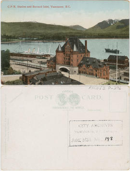 C.P.R. Station and Burrard Inlet, Vancouver, B.C.