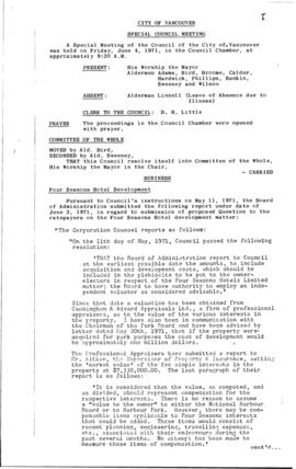 Special Council Meeting Minutes : June 4, 1971