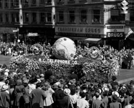 B.C. Telephone Co. float in 1947 P.N.E. Opening Day Parade