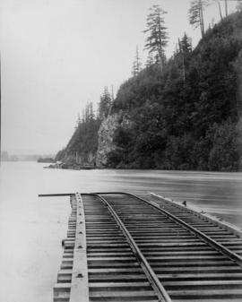 Flooding over railroad tracks