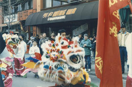 Dragon dance during Chinese New Year celebration