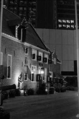 Exterior of Castle Vancouver at night