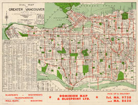 Dial map of Greater Vancouver