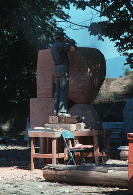 David Marshall working on sculpture