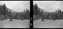 View of mountain top from parking lot