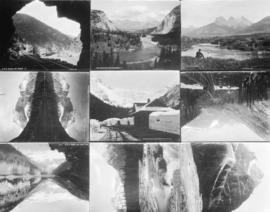 Nine scenes on the C.P.R. route [through Alberta and British Columbia]