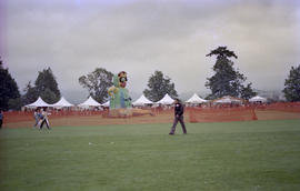 Inflatable creature on field