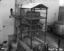 Construction of bulk delivery station; General view of station while 'walling up'