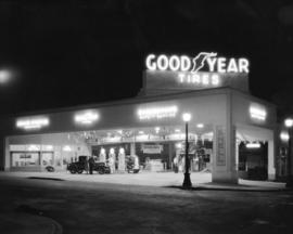 Cheeseman's new garage [at night - 898 Seymour Street]