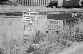 Over emphasis [private property signs for C.P.R.]