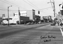 Gore [Avenue]and Hastings [Street looking] west