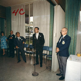 Yokohama Mayor I. Asukata, Vancouver Mayor Tom Campbell, P.N.E. President H. Fairbank and others ...