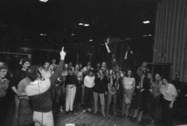 Group in recording studio at Griffiths Gibson Productions