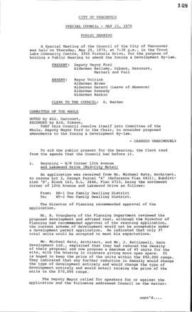 Special Council Meeting Minutes : May 25, 1978