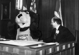 Tillicum and Mike Harcourt in council chambers