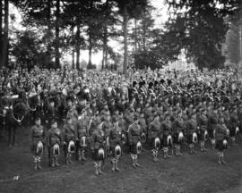 Parade and reception for Lt. Col. R.M. Blair, Commanding Officer 72nd Seaforth Highlanders, upon ...