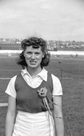 [Portrait of Thelma Coleman at a high school sports event]