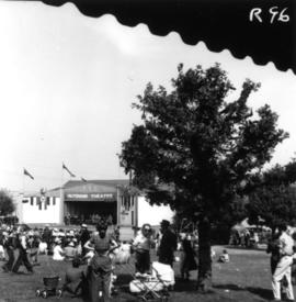 View of Outdoor Theatre stage and surrounding area on P.N.E. grounds