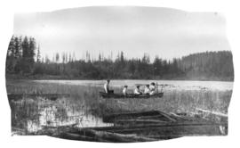 [Group of people in canoe on] Lake Killarney