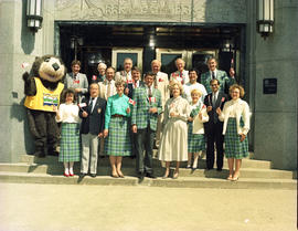 Tillicum and Centennial Commissioners on the steps of City Hall