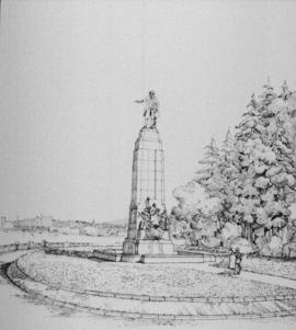 Drawing for a monument [Captain George Vancouver] Charles Marega