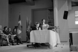 Judge Angela Kan presiding at a Canadian citizenship ceremony