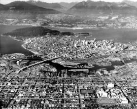 Vancouver from the air looking north from over Little Mountain