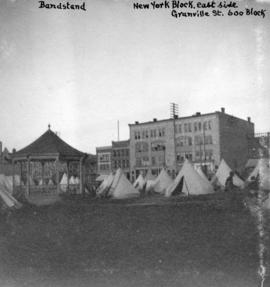 [1st Battalion, 5th Regiment Canadian Garrison Artillery in camp at C.P.R. Park on the corner of ...