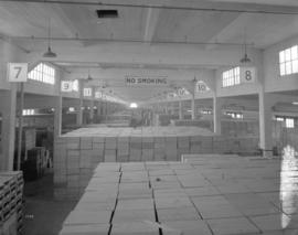 [Boxes of canned salmon in Vancouver Harbour Commission Dock warehouse]