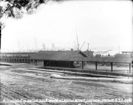 C.P.R. train station, bridge over to wharf and road up to Cordova Street