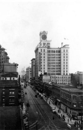 Granville St., Vancouver, B.C. looking north from Robson Street